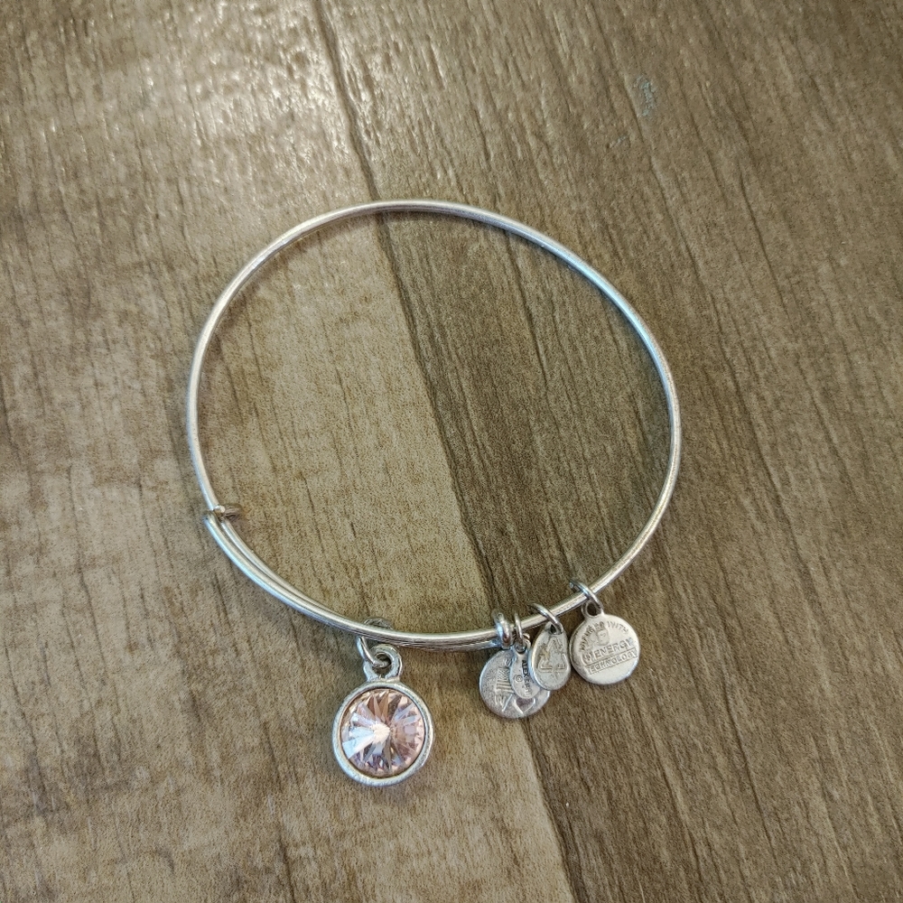 Alex and Ani October Birthstone Charm Bangle Pink